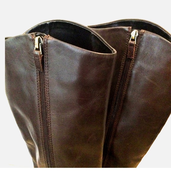 Franco Sarto Clara Riding Boots Size 9.5 Leather Upper Brown Knee High - Picture 6 of 12